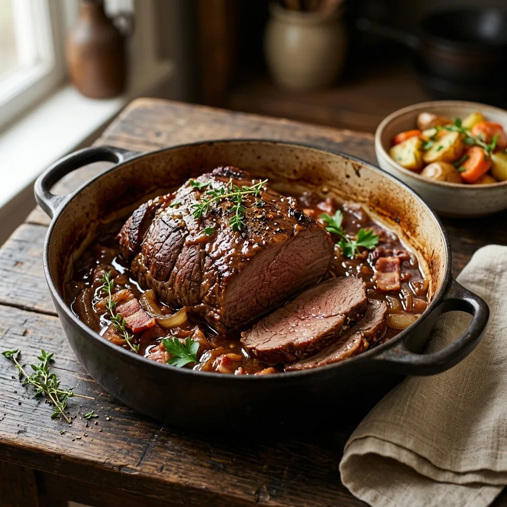 Oven Braised Bottom Round Pot Roast