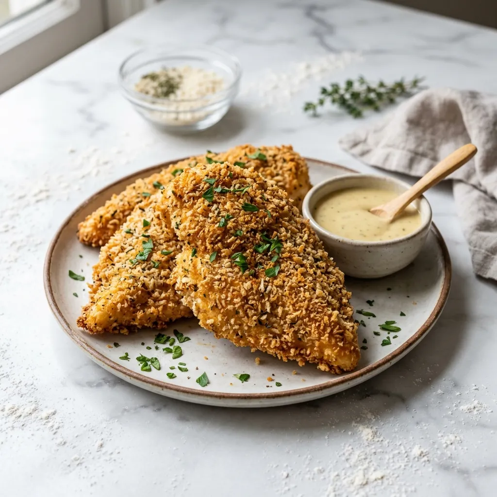 Oven-Fried Chicken With Crispy Panko Coating Recipe