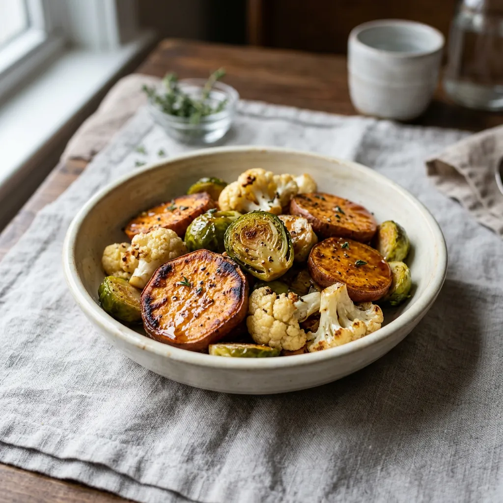 Oven-Roasted Mixed Vegetables With a Maple Glaze