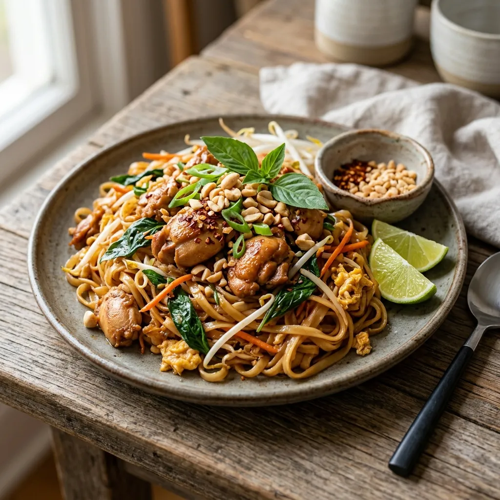 Pad Thai Gai: Thai Stir-Fried Noodles With Chicken Recipe