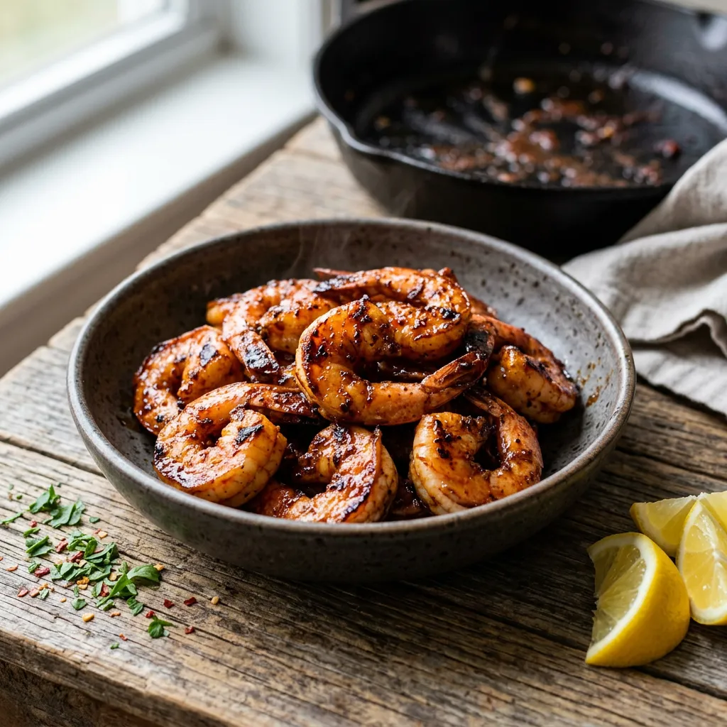 Pan-Grilled Barbecue Shrimp