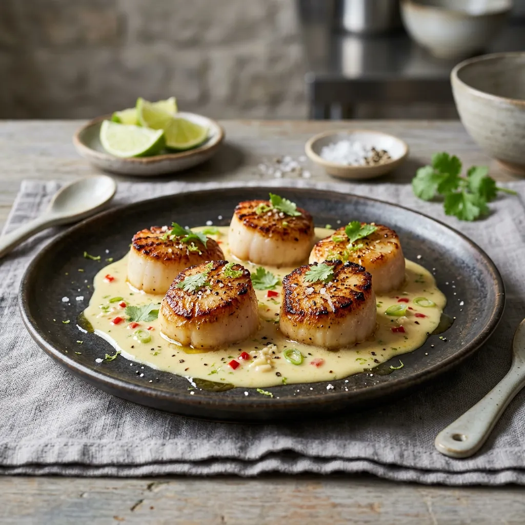 Pan-Seared Scallops With a Special Thai Sauce