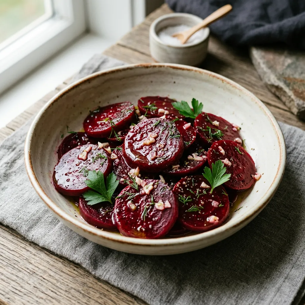 Pantzaria Salata: Cold Beet and Garlic Salad