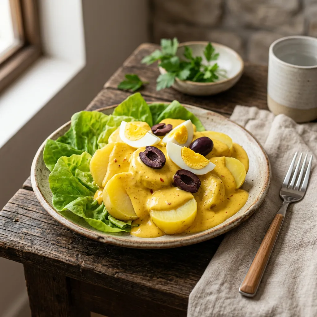 Papa a la Huancaina (Potatoes in Spicy Cheese Sauce)