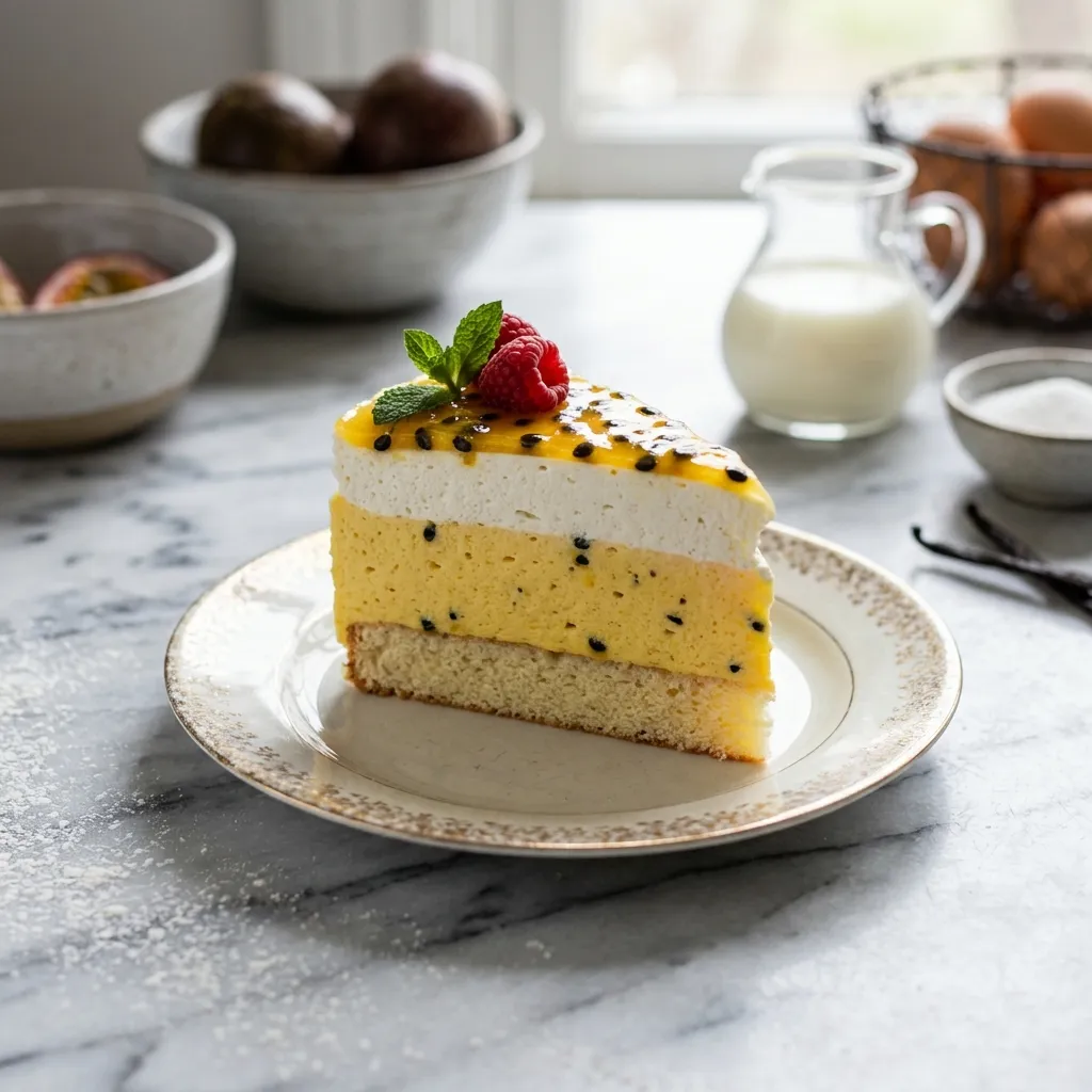 Passion Fruit Mousse Cake - Bolo Mousse de Maracuya