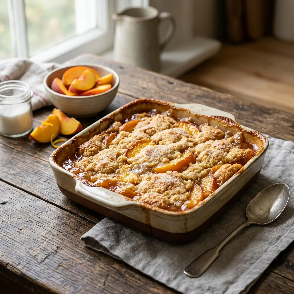 Peach Cobbler With Crumble Topping