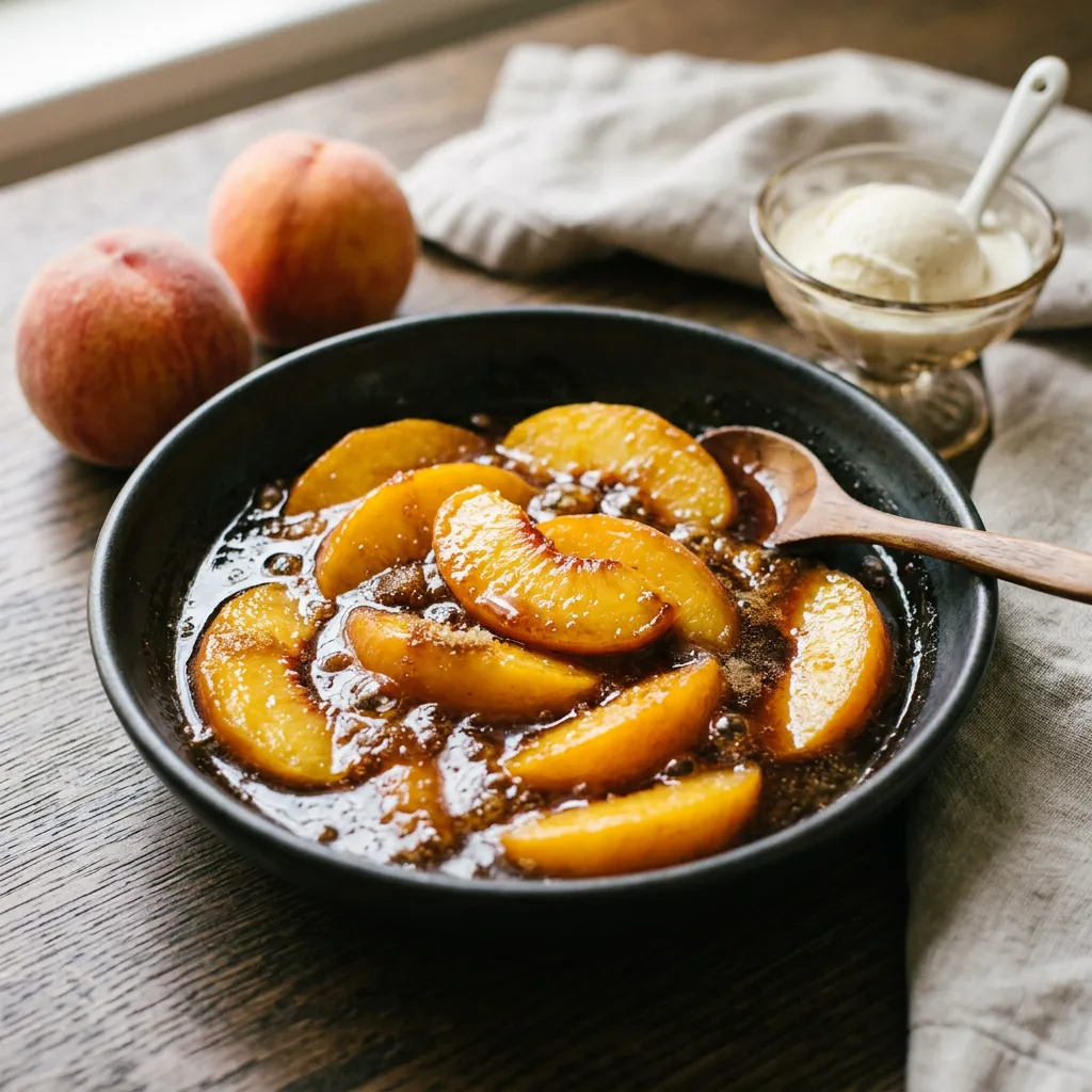 Peach Flambé Dessert