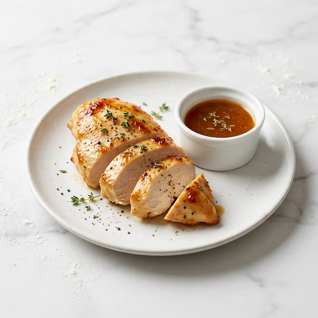 Finished Peach Glazed Chicken Breasts dish