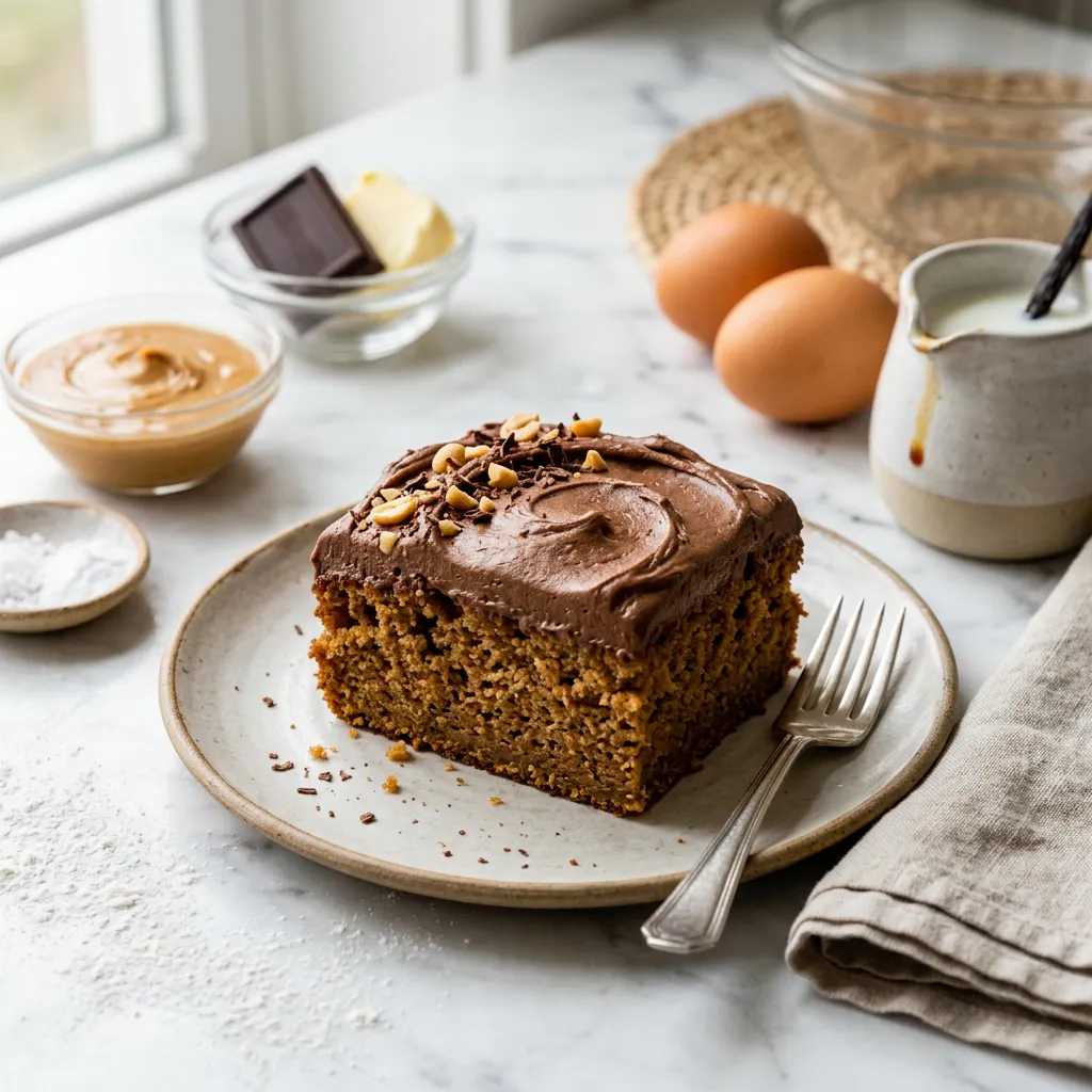 Peanut Butter Cake With Chocolate Frosting