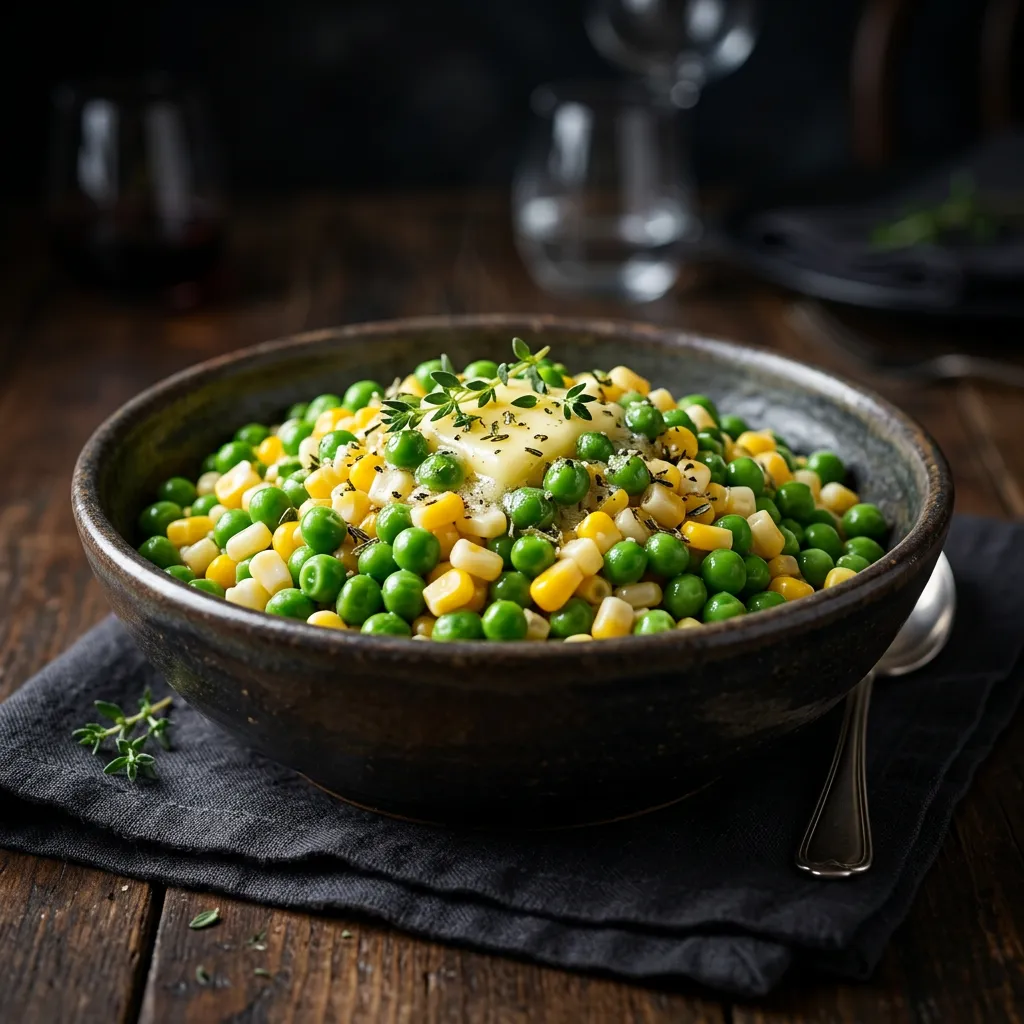 Finished Peas and Corn dish