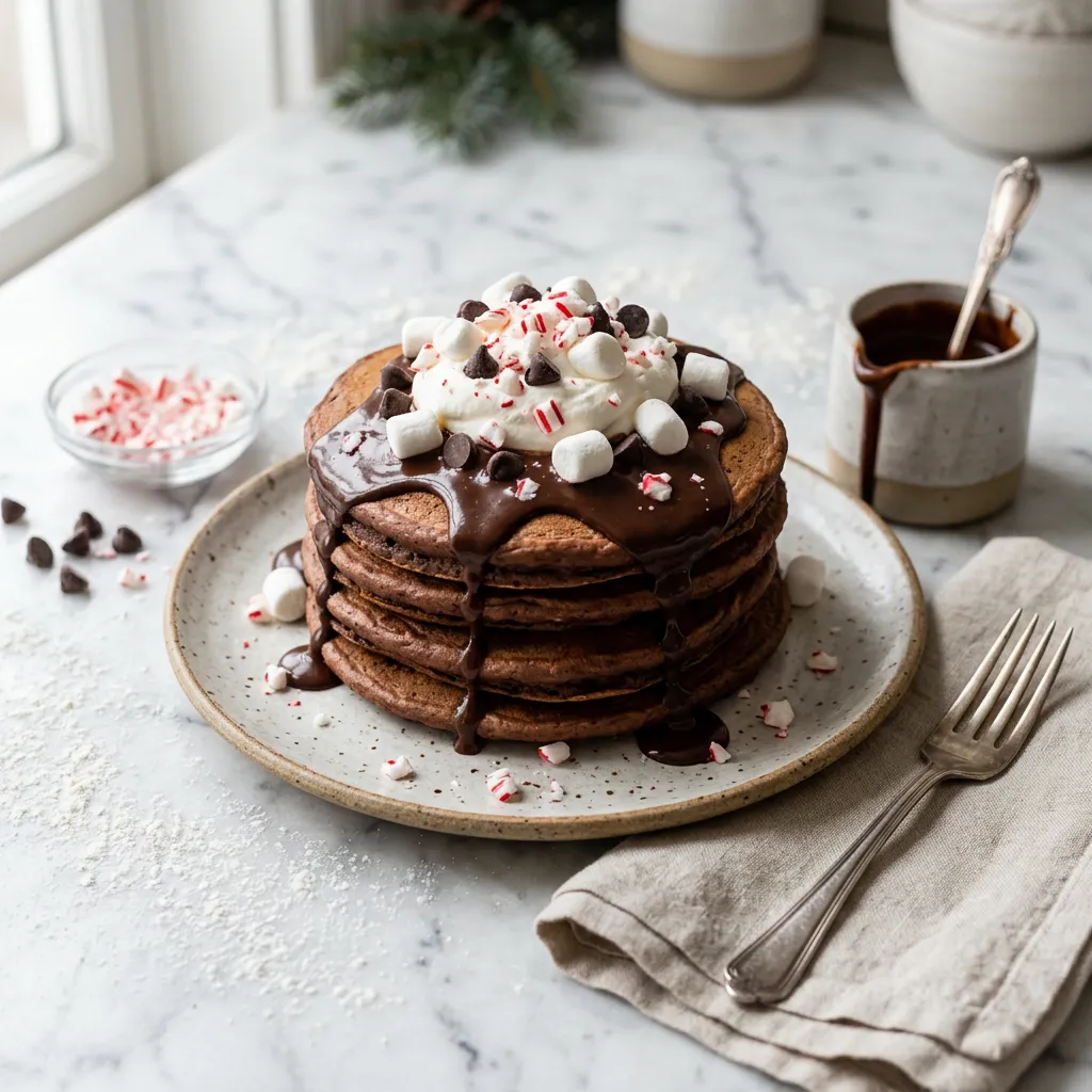 Peppermint Hot Chocolate Pancakes Recipe