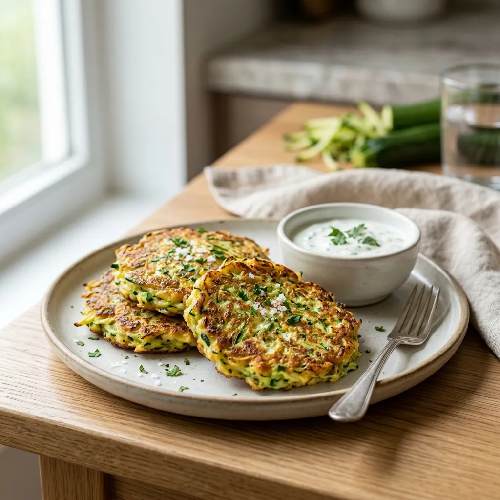 Perfectly Crisped Zucchini Fritters