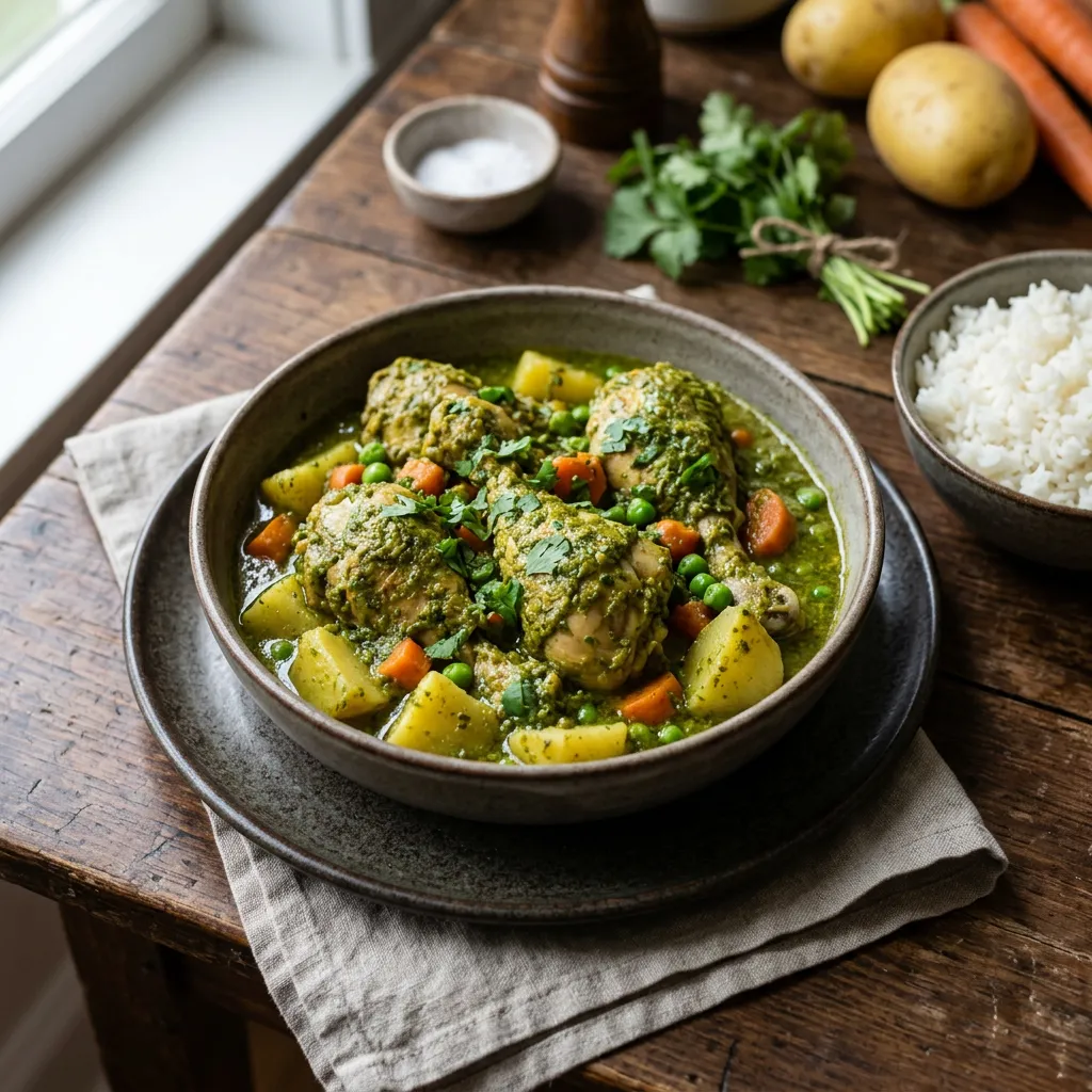 Peruvian Stewed Chicken in Cilantro Sauce (Seco De Pollo)