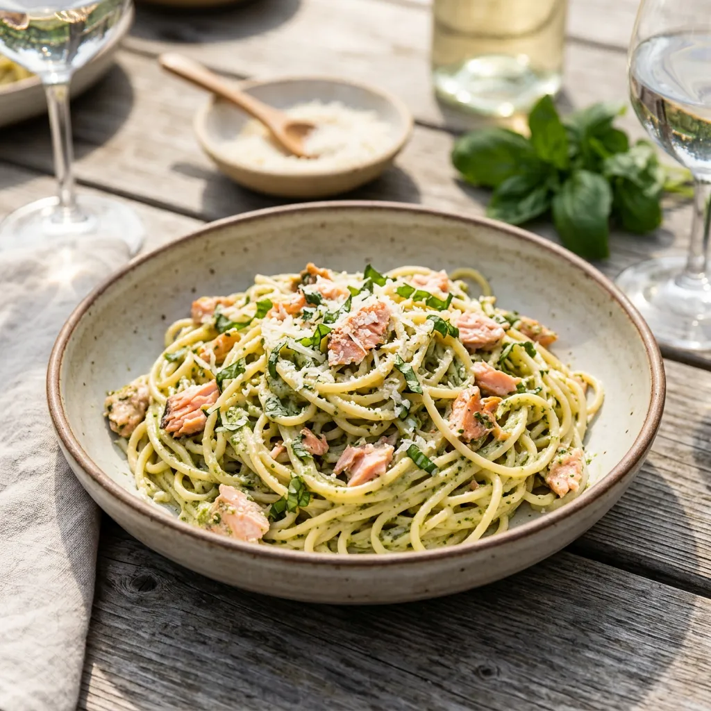 Pesto Salmon Pasta
