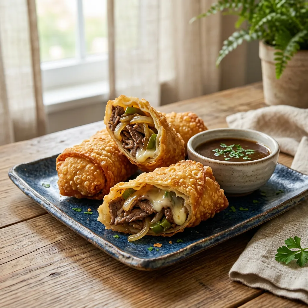 Philly Cheesesteak Egg Rolls Recipe