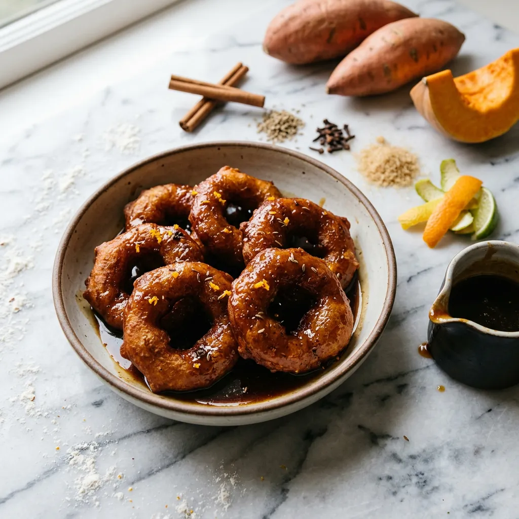 Picarones: Pumpkin and Sweet Potato Doughnuts