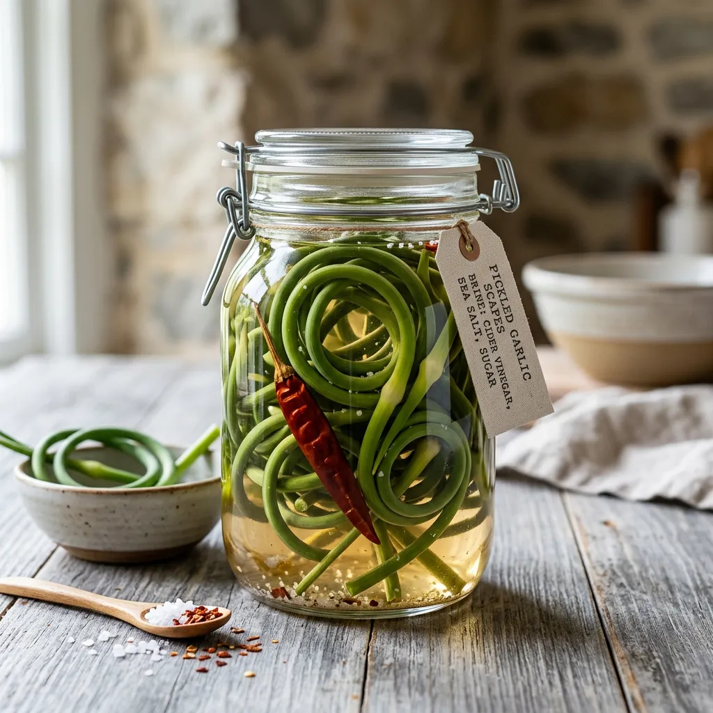 Pickled Garlic Scapes