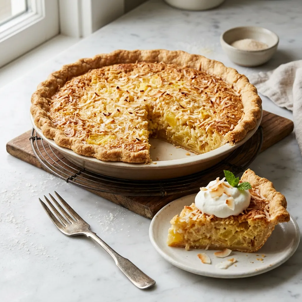 Pineapple Coconut Chess Pie