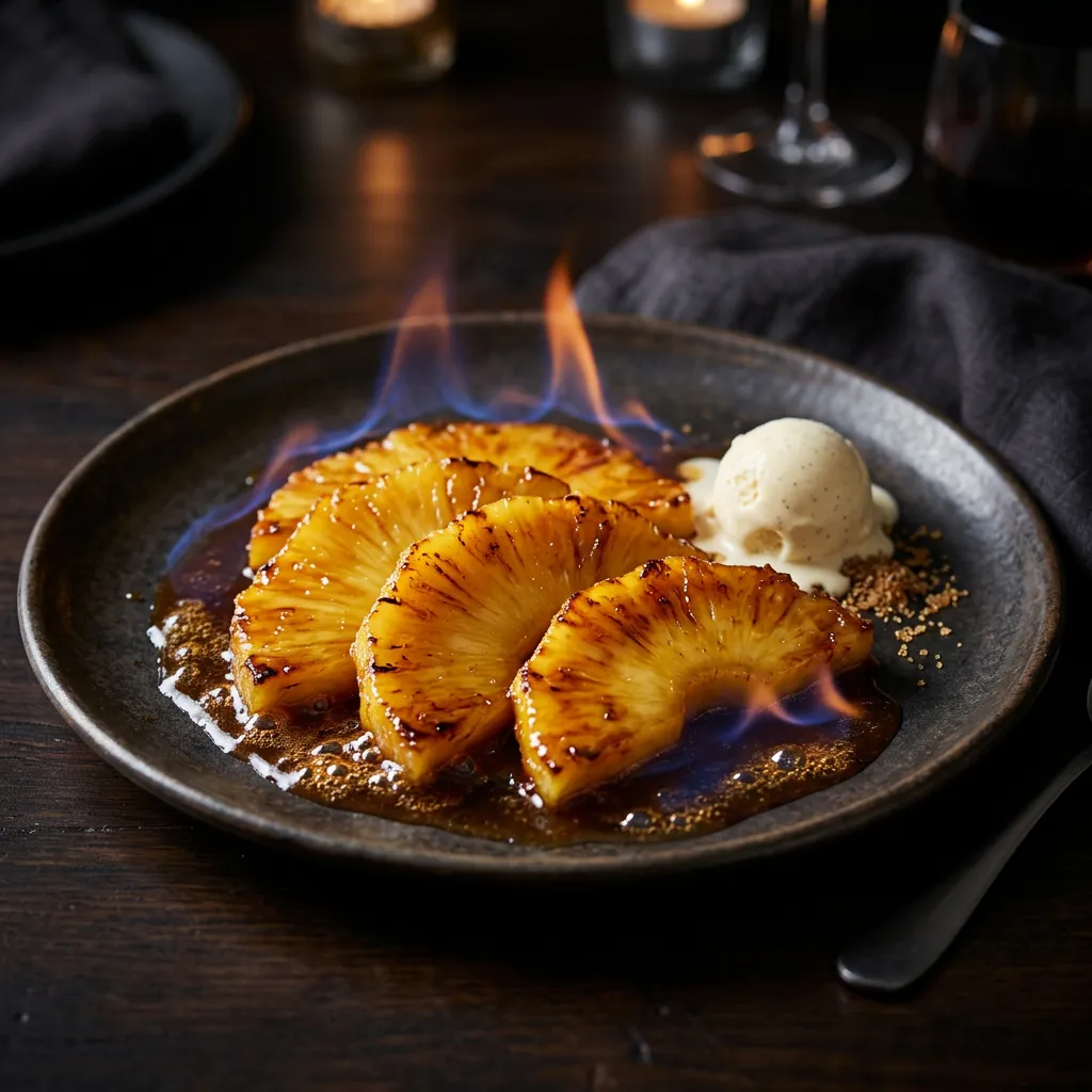 Finished Pineapple Rum Flambé Recipe dish