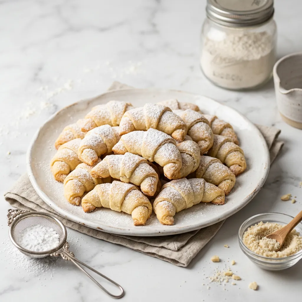 Polish Almond Crescent Cookies (Rogaliki)