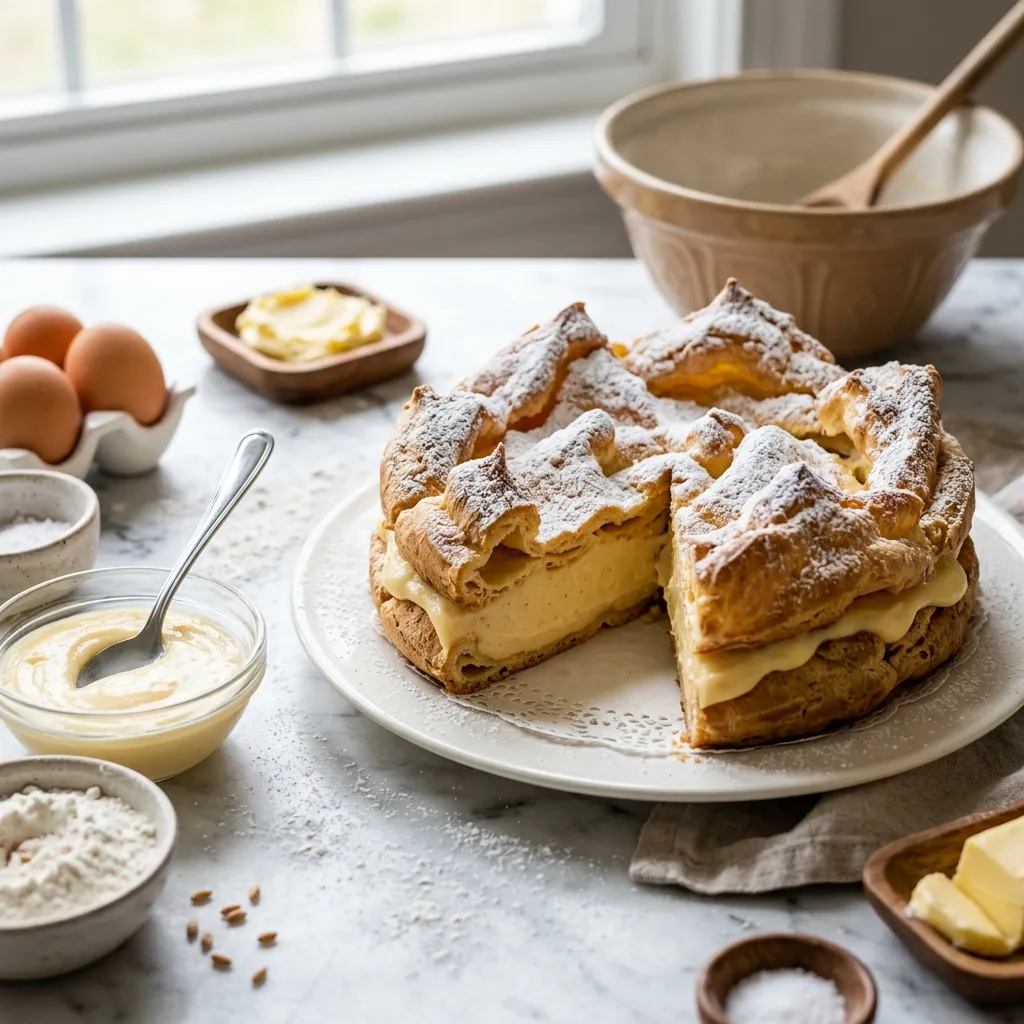 Polish Carpathian Mountain Cream Cake (Karpatka)