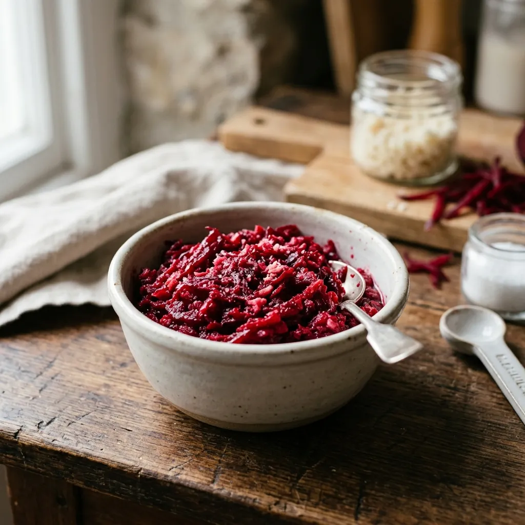 Polish Ćwikła: Grated Horseradish With Beets