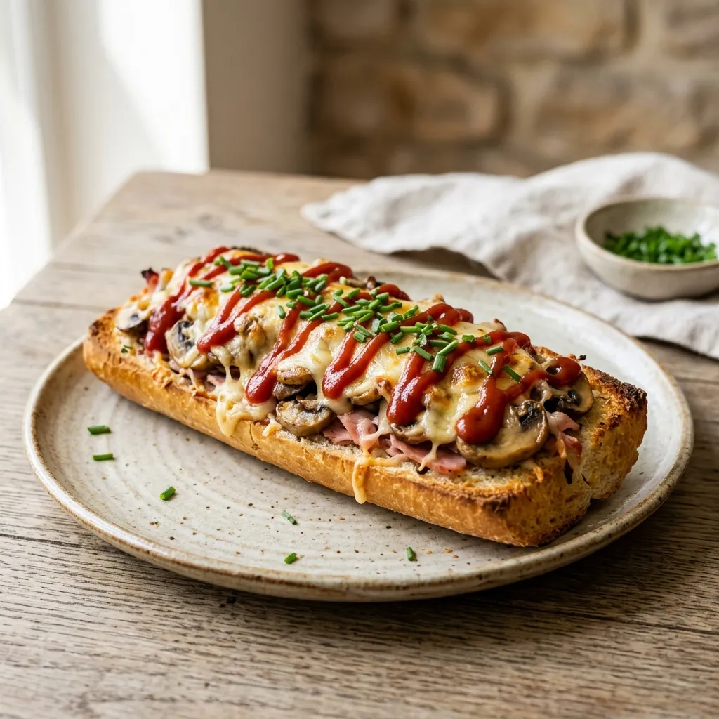 Polish Open-Faced Sandwich (Zapiekanka)