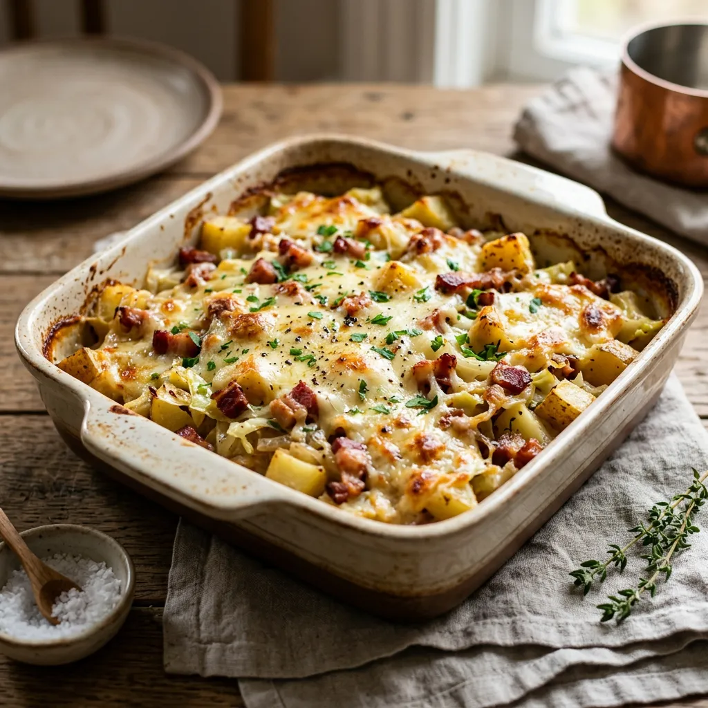 Polish Potato, Cabbage, and Bacon Casserole