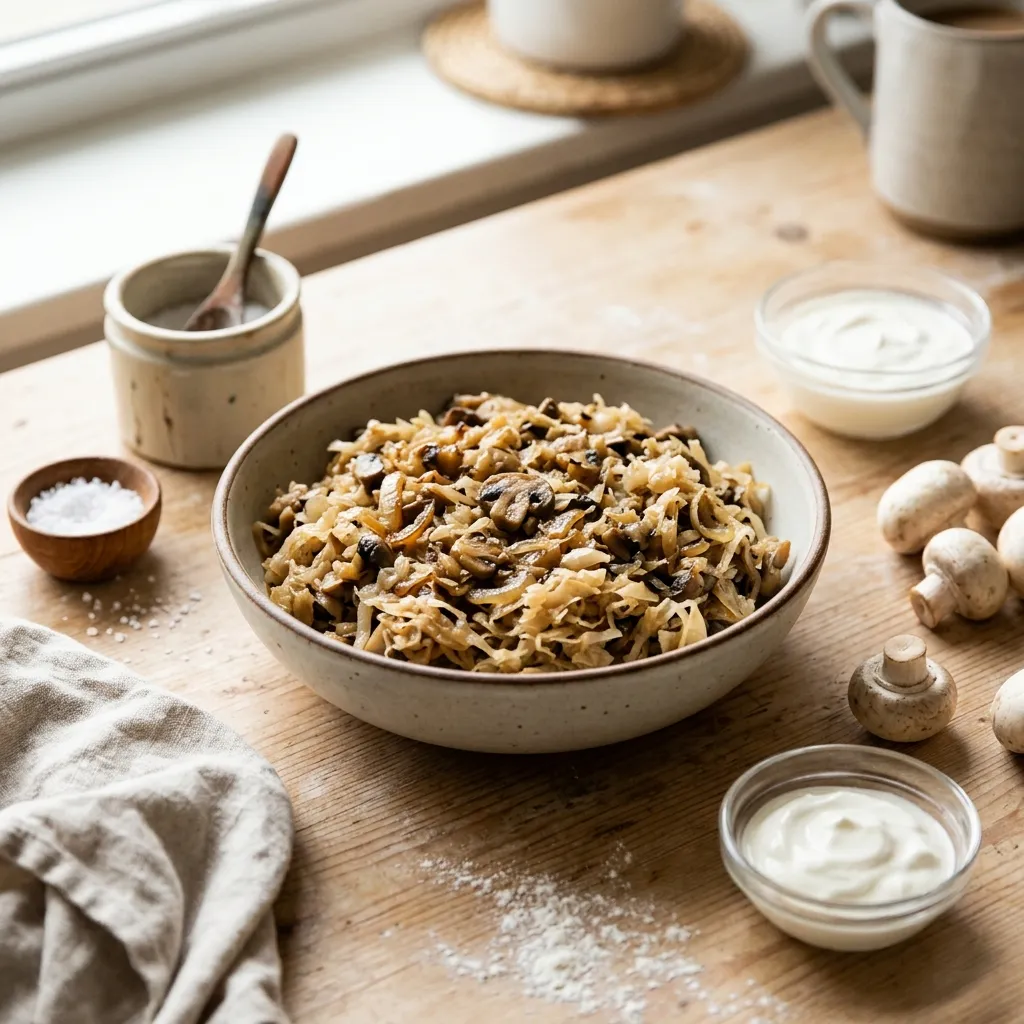 Polish Sauerkraut and Mushroom Pierogi