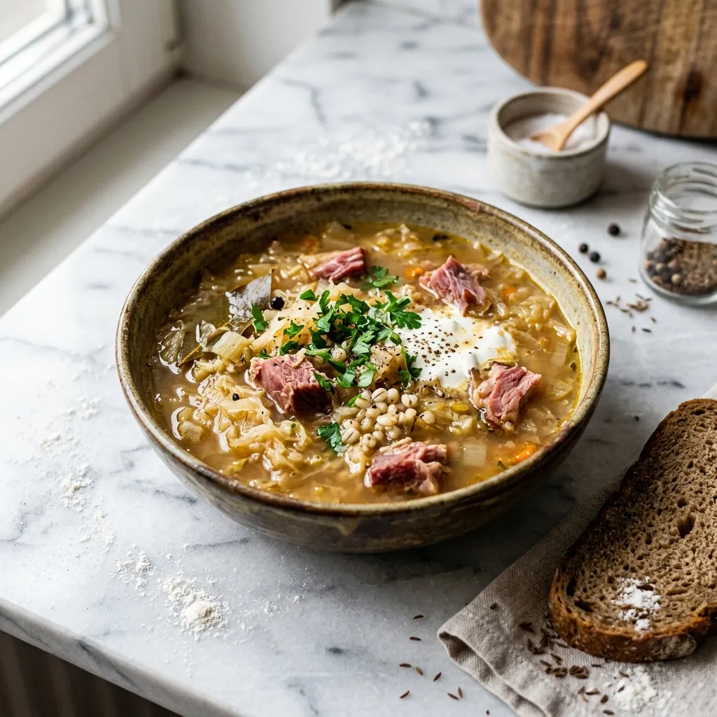 Polish Sauerkraut Soup (Kapusniak)