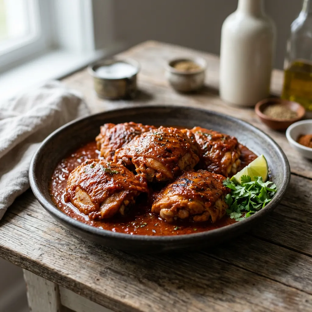 Pollo Rojo (Chicken in Tomato and Chile Sauce)
