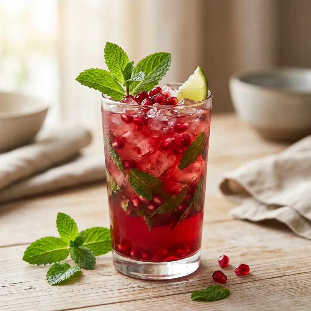 Pomegranate Mojito Mocktail