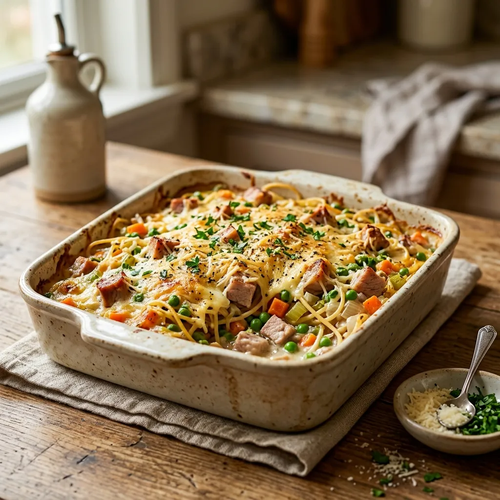 Pork and Spaghetti Casserole