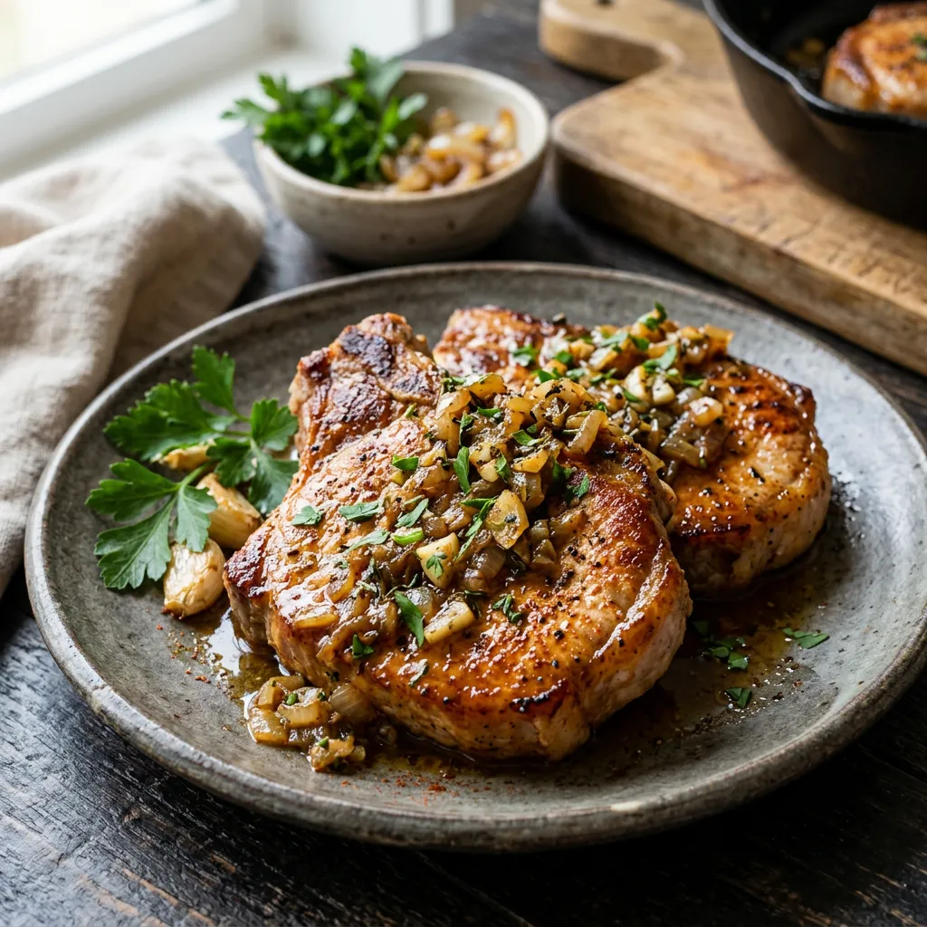 Pork Chops a la Madrilene (Spanish Pork Chops)