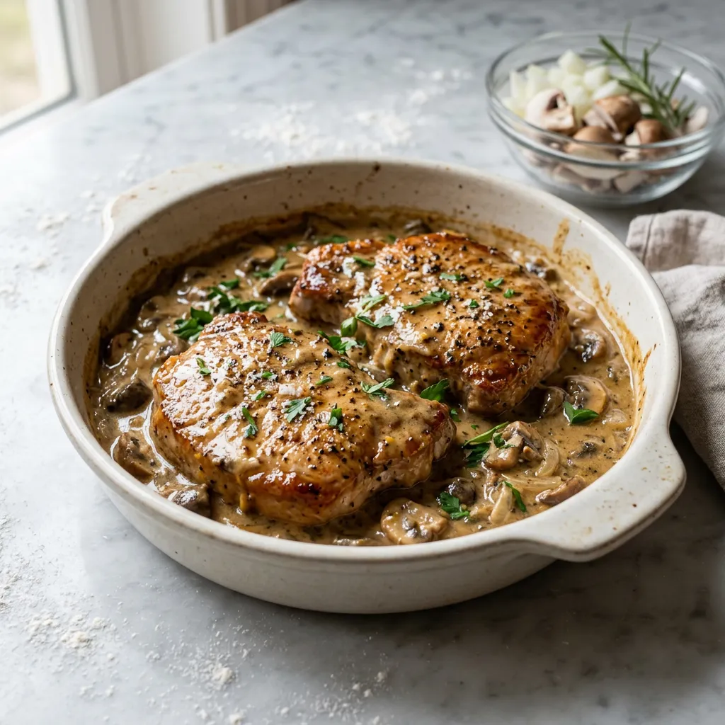 Pork Chops Baked in Mushroom Sauce Recipe