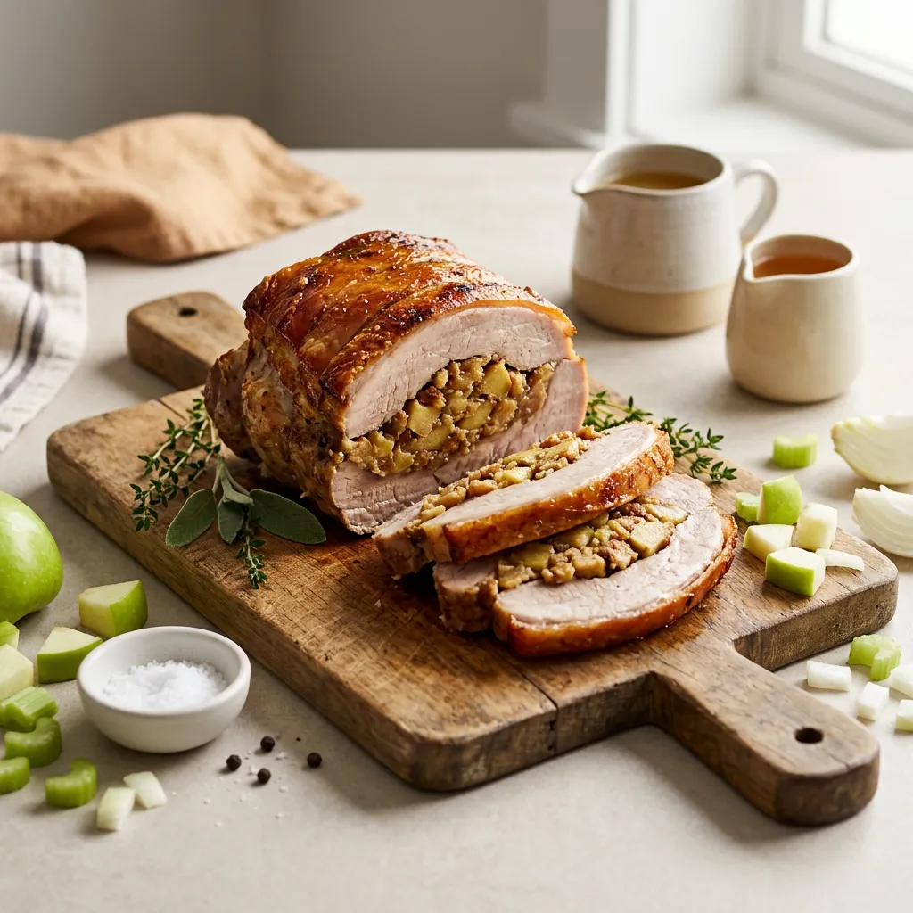 Pork Roast With Apple Stuffing Recipe