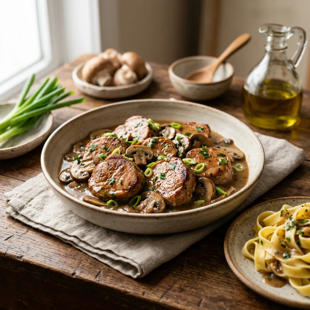 Pork Tenderloin Medallions With Marsala Wine Sauce