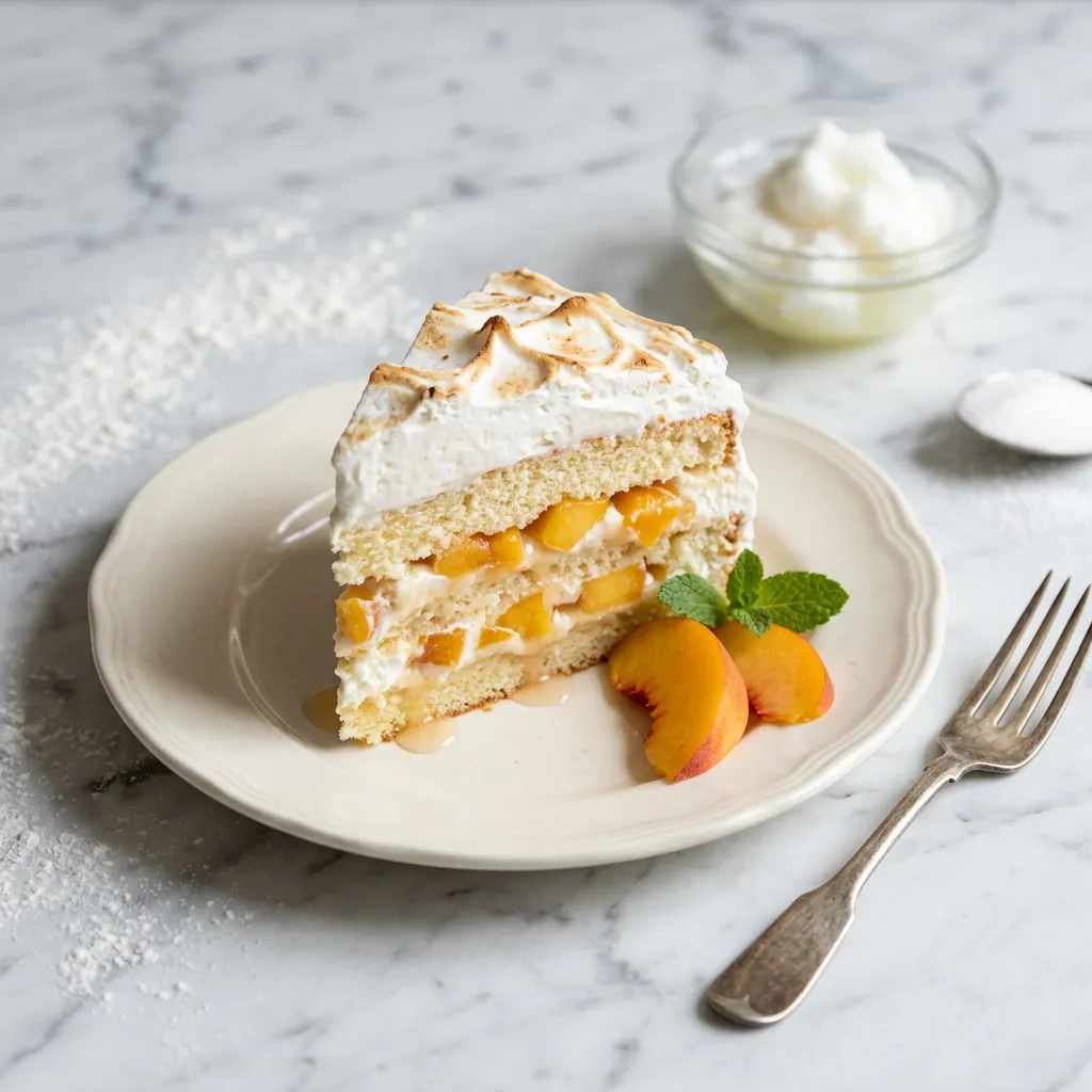 Postre Chaja Peach Meringue Cake Recipe