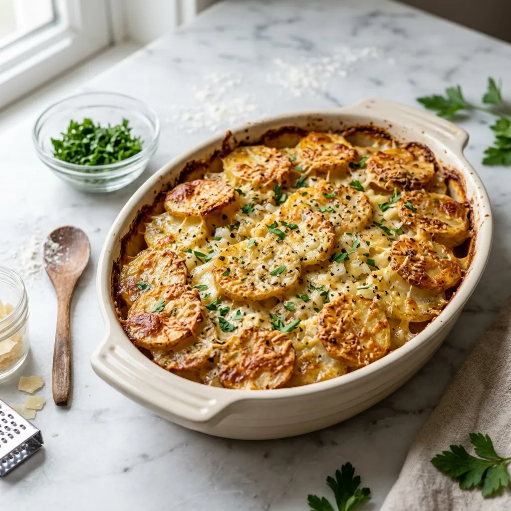 Potato Bake With Garlic and Parmesan Cheese