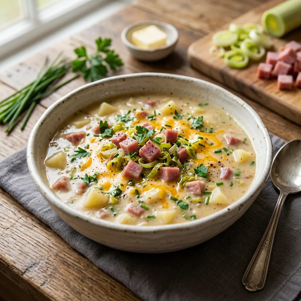 Potato Soup With Ham and Cheese