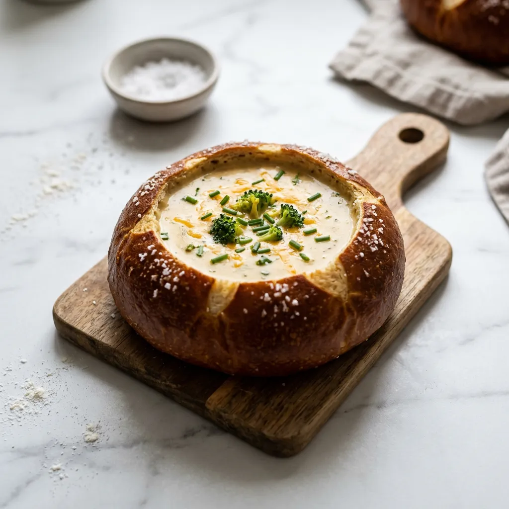 Pretzel Bread Bowls Recipe