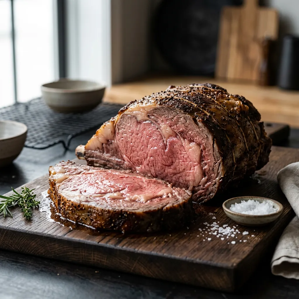 Finished Prime Rib Roast: The Slow-Roast Method dish