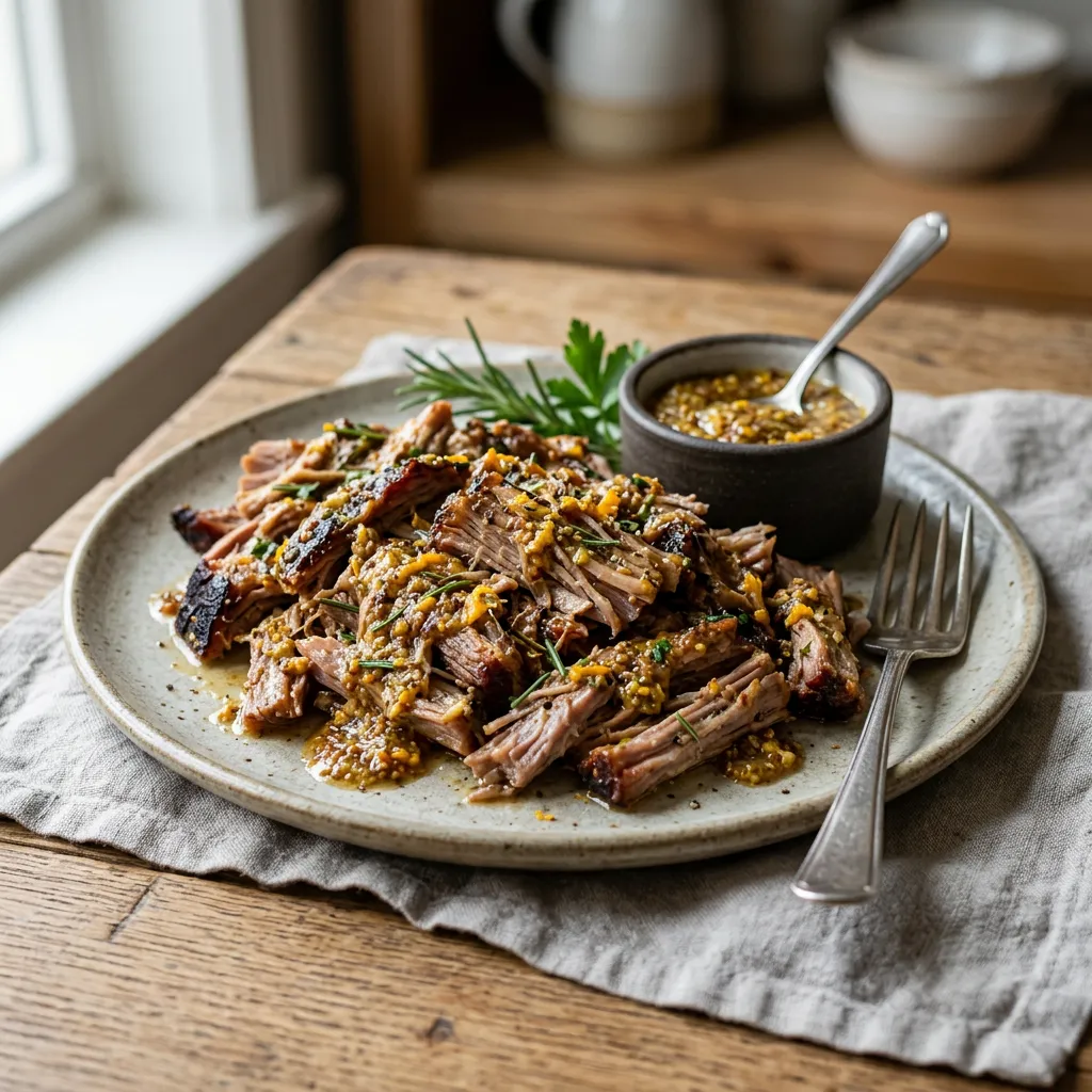 Pulled Pork With Wet Mustard Rub