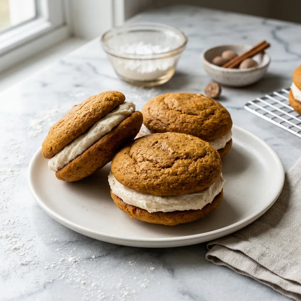Pumpkin Cookies With Cream Cheese Filling Recipe