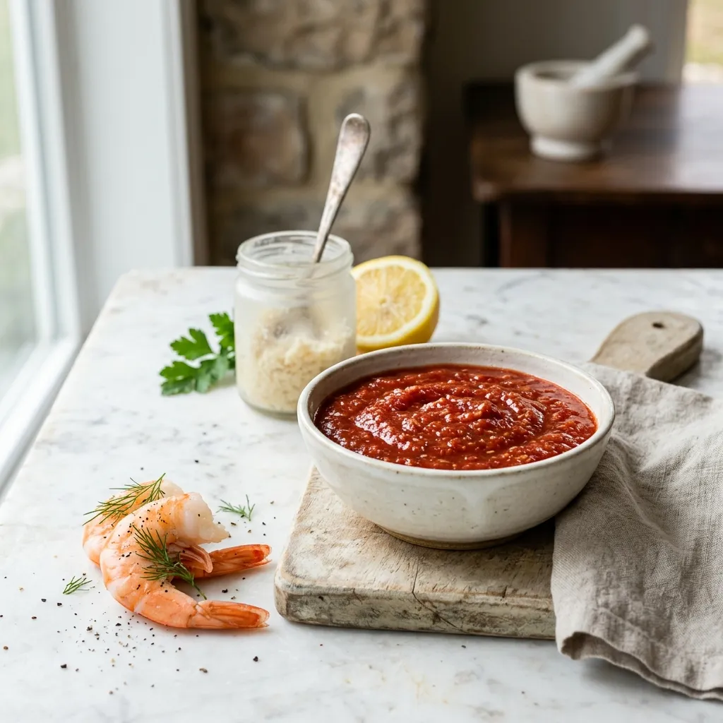 Finished Quick and Delicious Classic Cocktail Sauce dish
