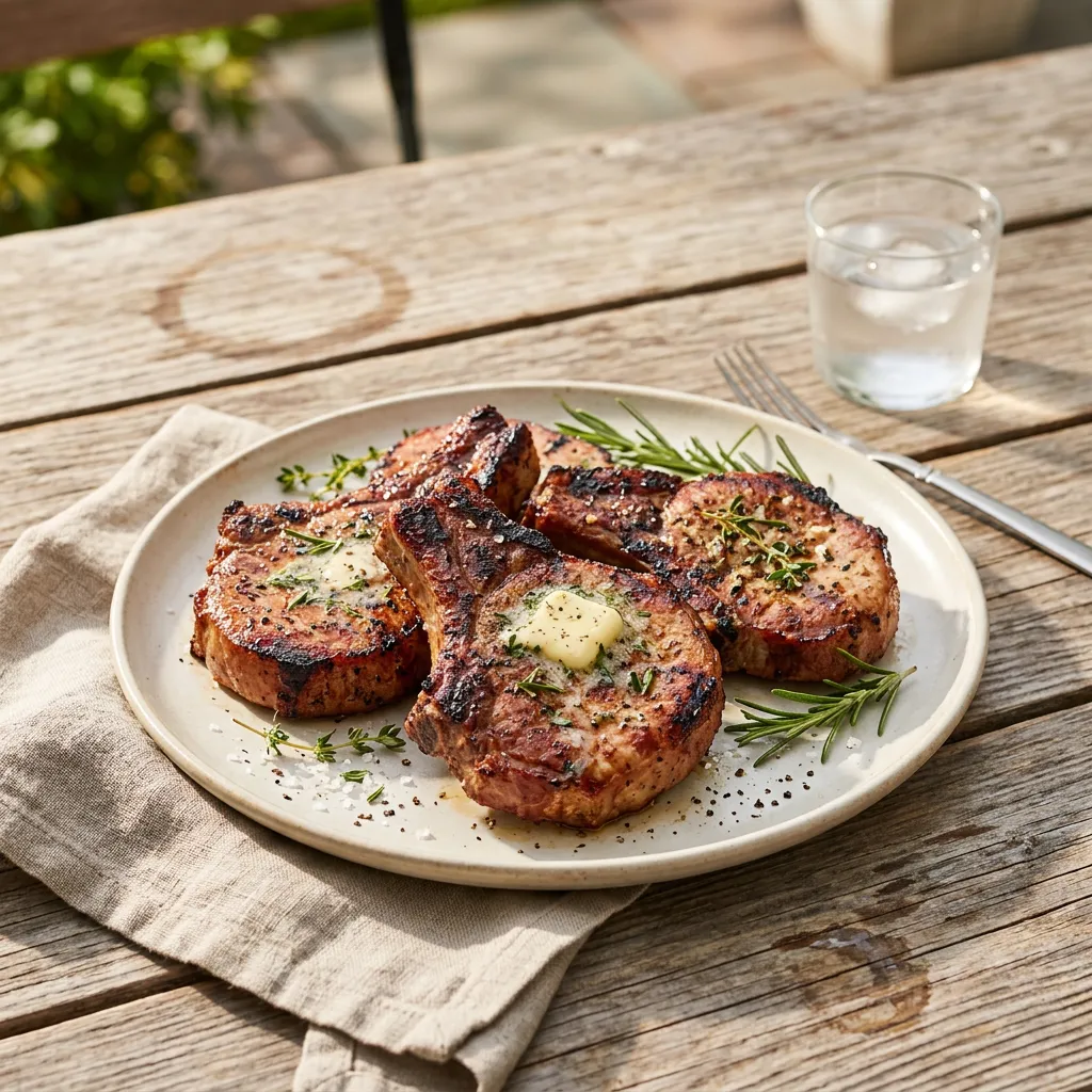 Finished Quick-and-Easy Smoked Pork Chops dish