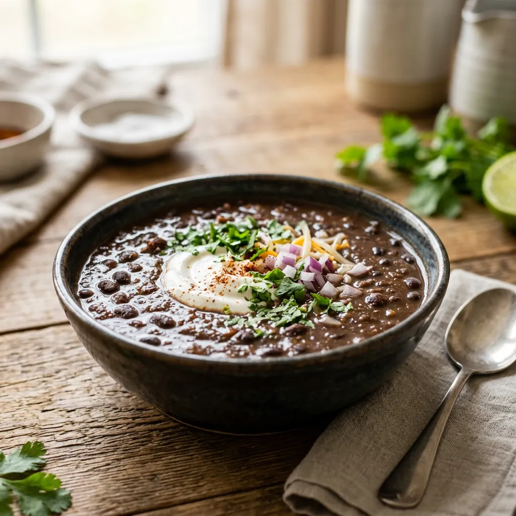 Quick and Easy Vegetarian Black Bean Soup