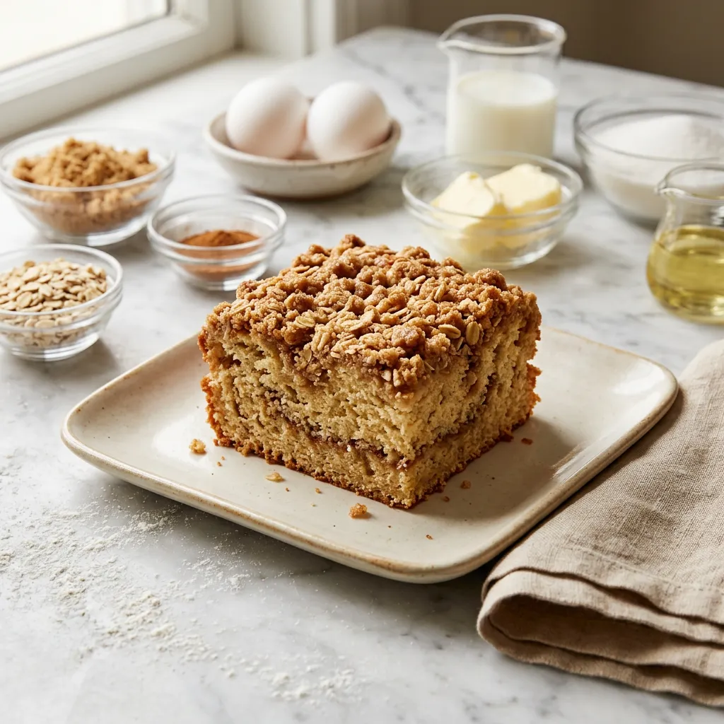 Quick Coffee Cake With Cinnamon-Oat Streusel