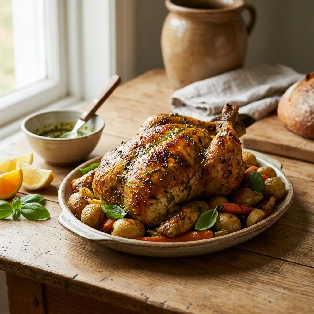 Quick Pesto Roasted Chicken Recipe