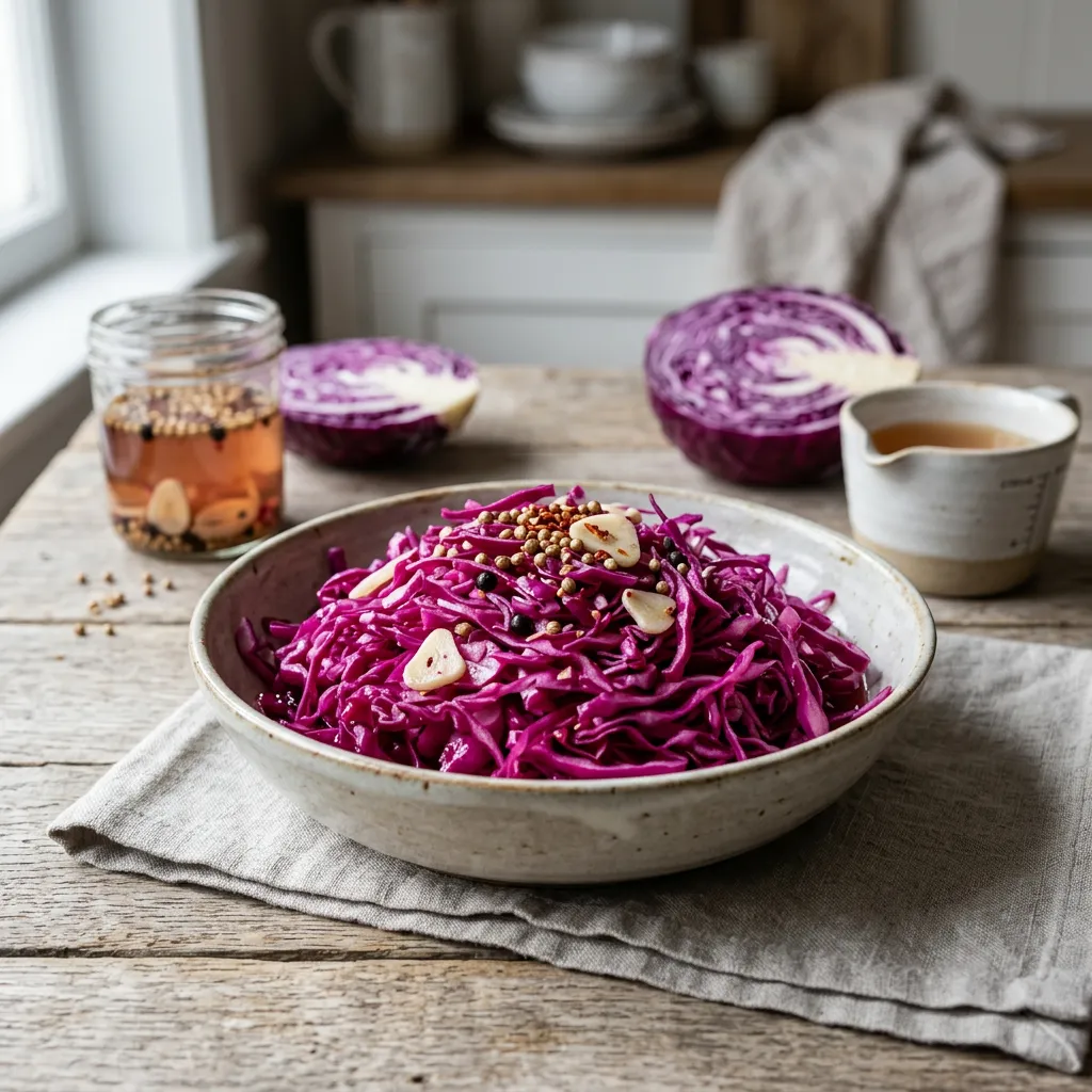 Quick-Pickled Cabbage: Tangy, Vibrant, and Ready in Hours